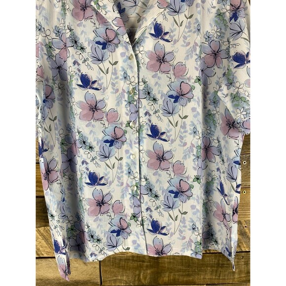 Donkenny Women's XL Floral Button-Down Top Pastel Colors - Picture 4 of 12